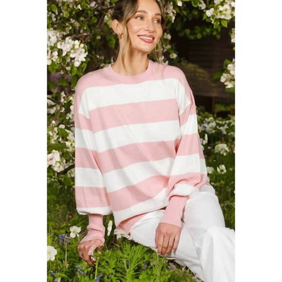 VINE & LOVE Sweaters - NEW VINE & LOVE charlotte crew neck sweater in blush